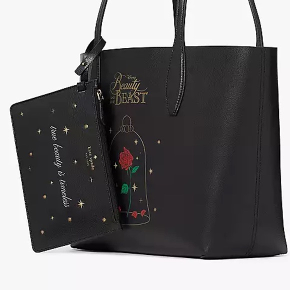 Kate Spade X Disney Beauty and The Beast Small Leather Reversible Tote Handbag - Picture 4 of 14